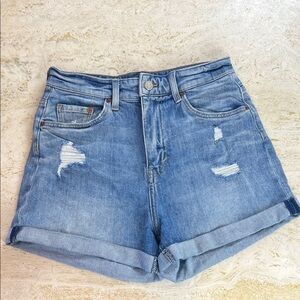 & DENIM high waist jean denim shorts women’s size 6